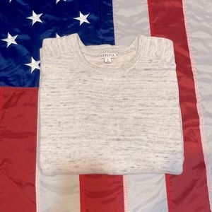 Mens Merona White/Gray Heather Raglan Sweater Size Large